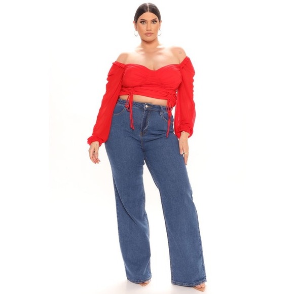 Fashion Nova Denim - NWT Fashion Nova Sweet Love Straight Leg Jeans TALL Wide Leg Medium Wash Size 16